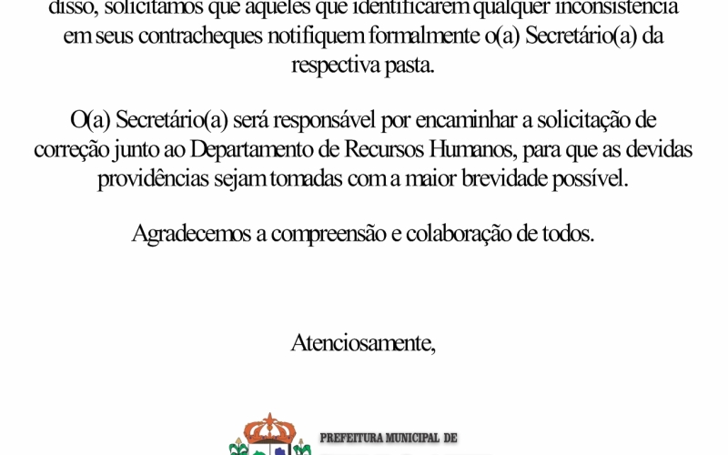 COMUNICADO AOS SERVIDORES PÚBLICOS