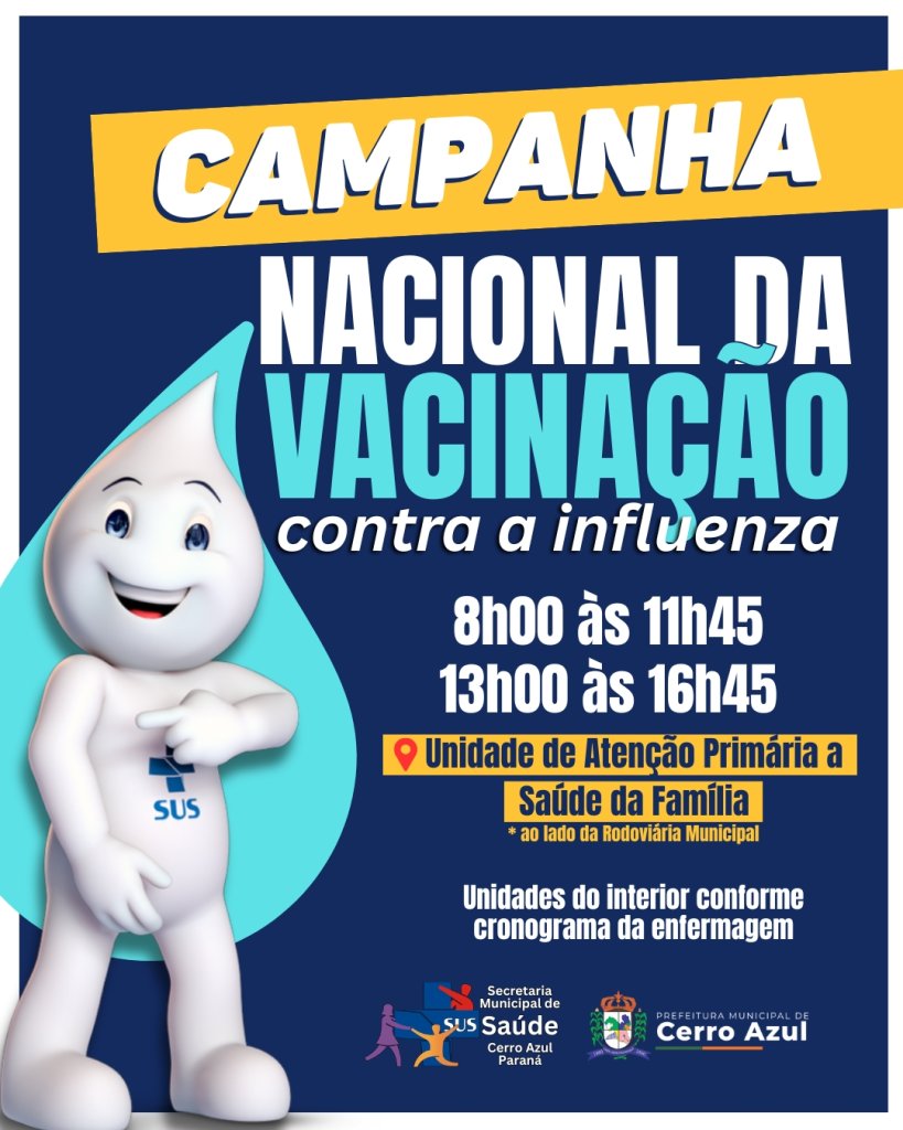 Campanha Nacional de Vacinação contra a Influenza acontece em Cerro Azul