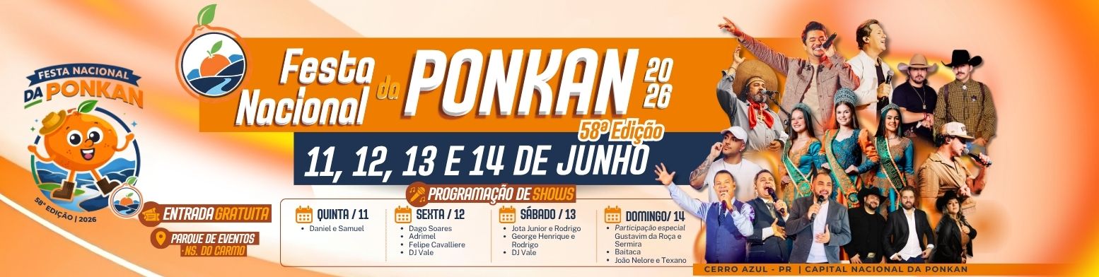 Banner oficial da 58ª Festa Nacional da Ponkan 2026